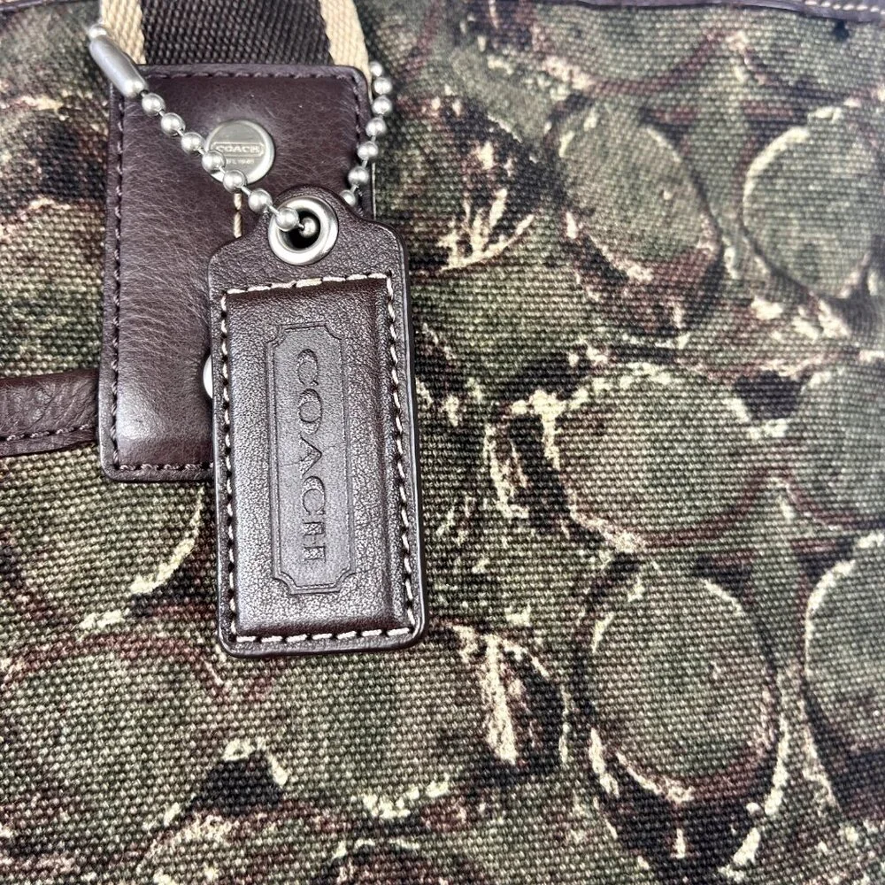 Coach 2013 Heritage Web Canvas & Leather Camo X-L F70583 Travel & Toiletry Tote - Picture 6 of 16